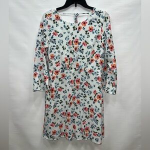 Loft Dress Women’s Sz 10 Multicolor Rayon Long Sleeve Floral Pockets